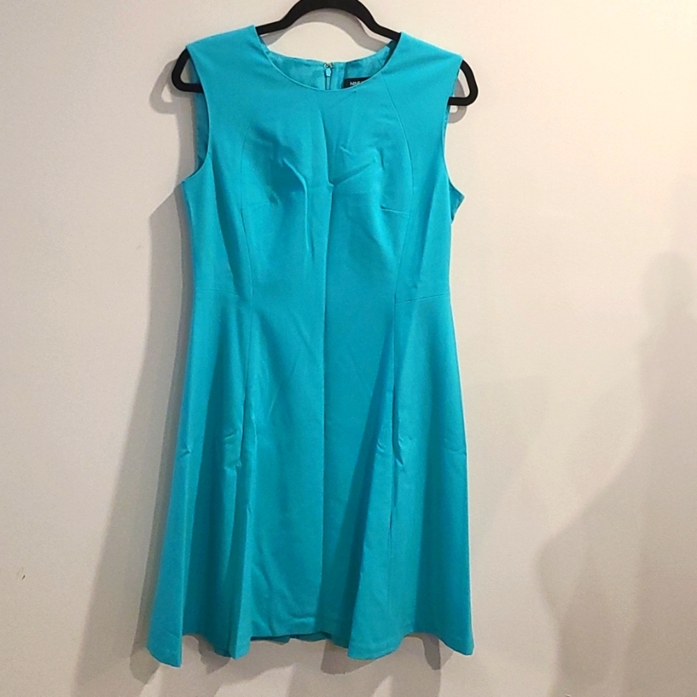 NEW Nine West Aqua/Turquoise sleeveless skater dress